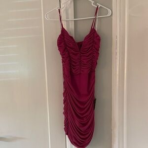NWT Lulu’s S mauve pink Ruched Dress